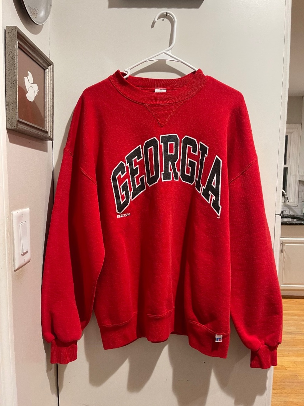 Vtg Russell Athletic UGA Georgia Bulldogs Crewneck Sweatshirt Red Dawgs Size XL